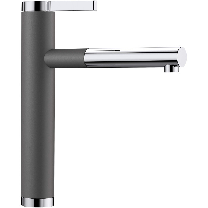 Kitchennis (sink) mixer with retractable hose BLANCO Linee-S, stone gray / chrome plated