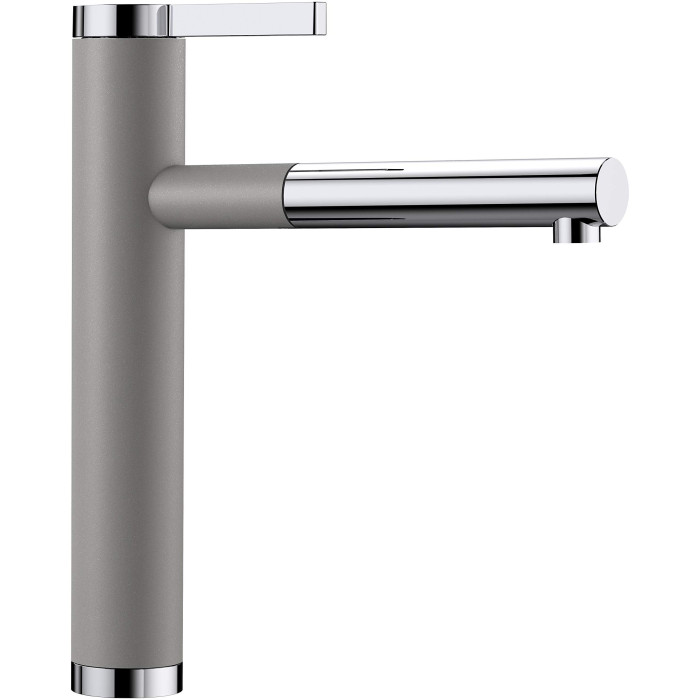 Kitchen washbasin faucet with drawstring hose BLANCO Linee-S, aluminum metal / chrome plated