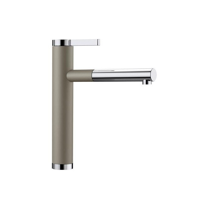 Kitchen (sink) faucet with retractable hose BLANCO Linee-S, volcanic gray / chrome plated