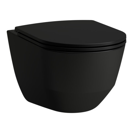 Suspended toilet LAUFEN Pro Rimless with SLIM Slowclose lid, black-matte
