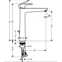 Praustuvo maišytuvas su dugno vožtuva HANSGROHE Talis E 240, 71716990