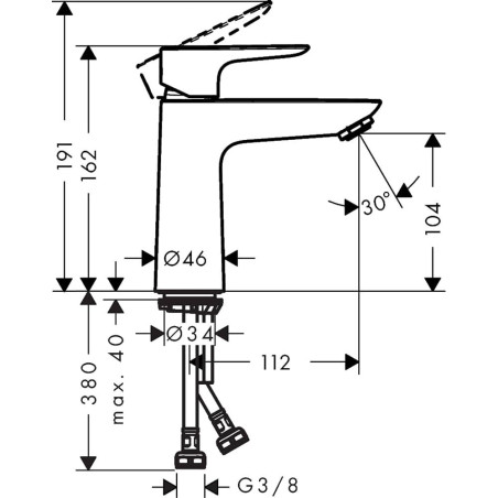 Washbasin mixer HANSGROHE Talis E 110, 71712990