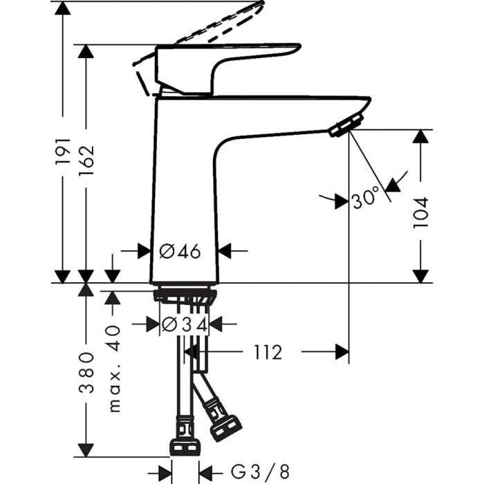 Washbasin mixer HANSGROHE Talis E 110, 71712990