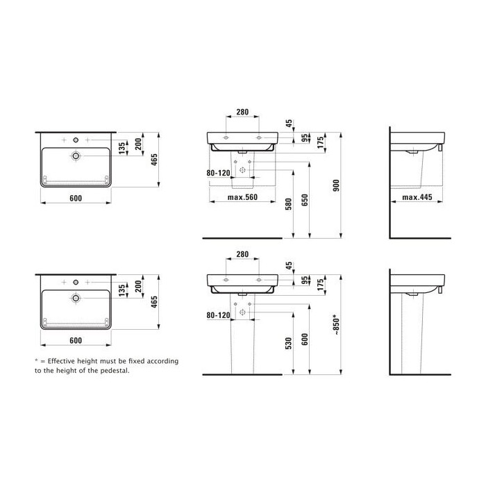 Praustuvas LAUFEN Pro S, 600 x 465, H8109630001041