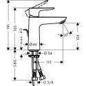 Izlietnes jaucējkrāns ar apakšējo vārstu HANSGROHE Talis E 110, 71710140