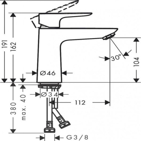 Praustuvo maišytuvas HANSGROHE Talis E 110, 71712140