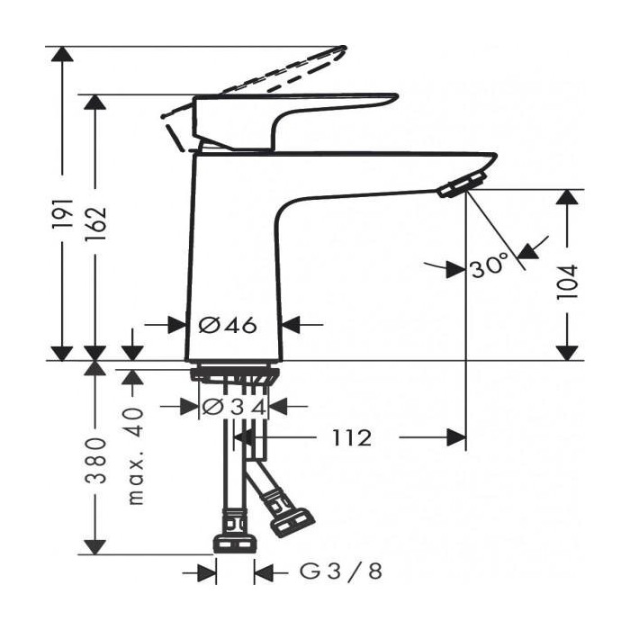 Valmusegisti HANSGROHE Talis E 110, 71712140