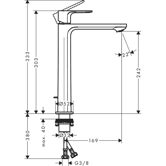 Washbasin mixer HANSGROHE Reblis E 240 CoolStart, 72583000