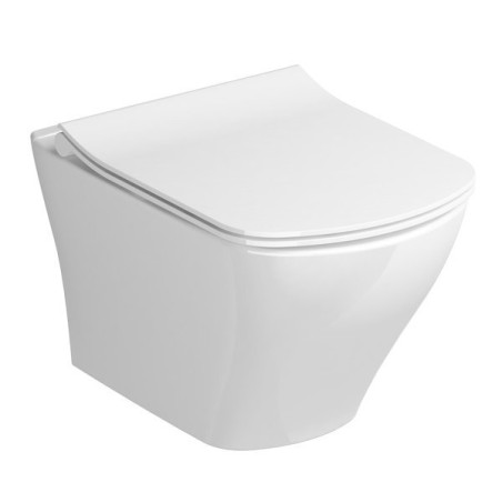 Подвесной туалетный горшок RAVAK Classic RimOff с тонкой крышкой Classic SLIM soft close, GL20X01671
