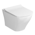 Rippuv WC pott RAVAK Classic RimOff õhukese kaanega Classic SLIM pehmelt suletav, GL20X01671
