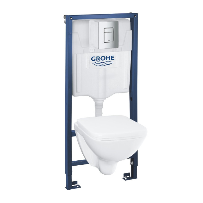 Tualetes poda priekšsienas karkass GROHE Rapid SL Solido 4 in 1 + piekaramā tualete ar mīksti aizveramu vāku