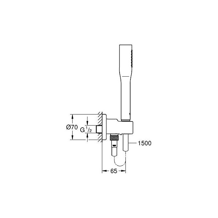 Ручной душевой комплект с выходом воды GROHE Euphoria Cosmopolitan Stick 1jet, 26404000