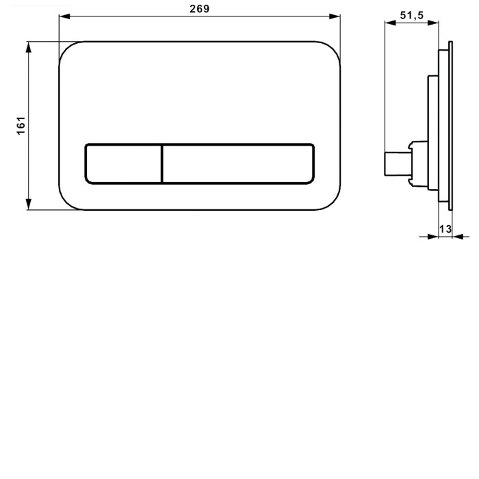 Панель смыва VILLEROY & BOCH 200G со стеклом, 922400RB