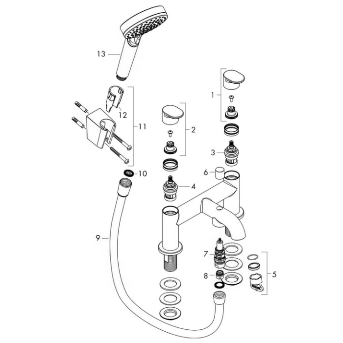 Bathroom faucet 2-hole HANSGROHE Vernis Blend, 71461000