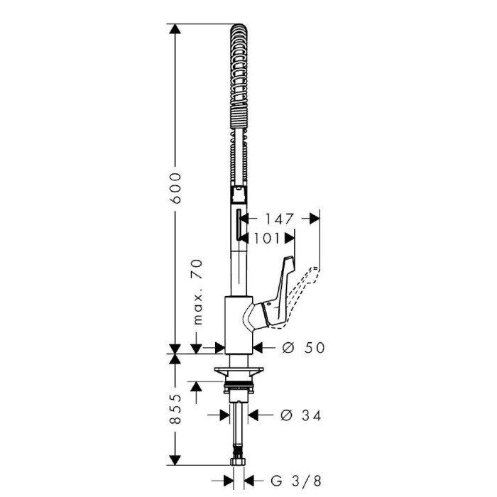 Köögi (valamu) segisti HANSGROHE Cento XXL Semi-Pro 2jet, 14806000