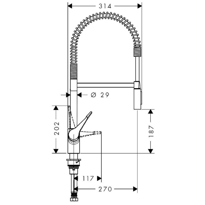 Virtuvės (plautuvės) maišytuvas HANSGROHE Cento XXL Semi-Pro 2jet, 14806000