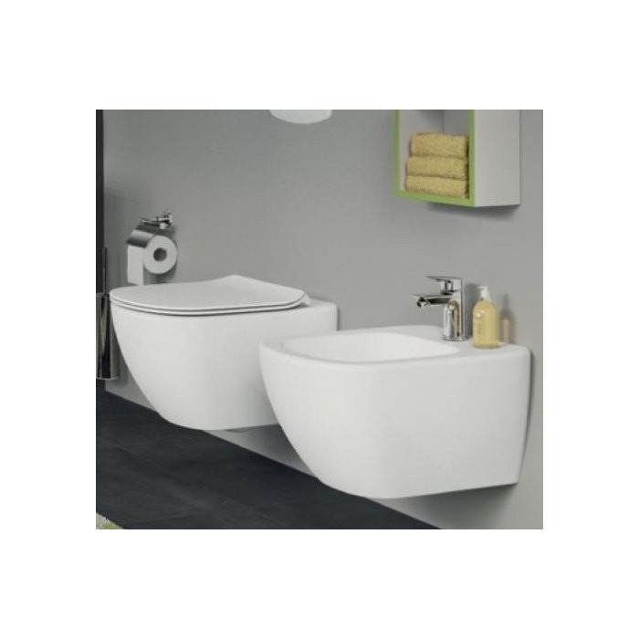 WC-raami sisse seina paigaldamine TECE musta nupuga Nüüd on tihend vastupidav (4 in 1) + IDEAL STANDARD Tesi AquaBlade ripppaiga