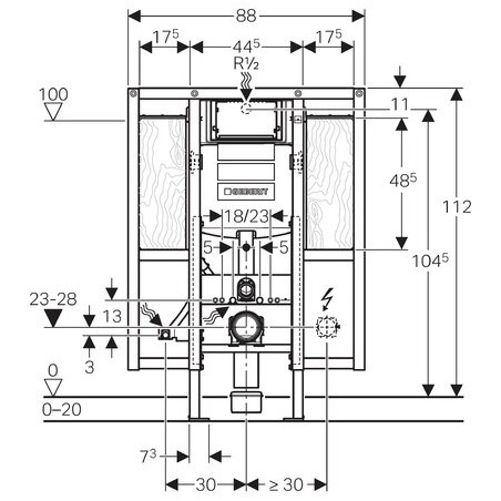 Potinkinis WC rėmo rinkiniai GEBERIT Duofix Sigma UP320, 111375005
