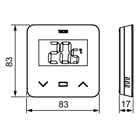 Telpas termostats "TECEfloor SH-DT", LCD displejs, melns