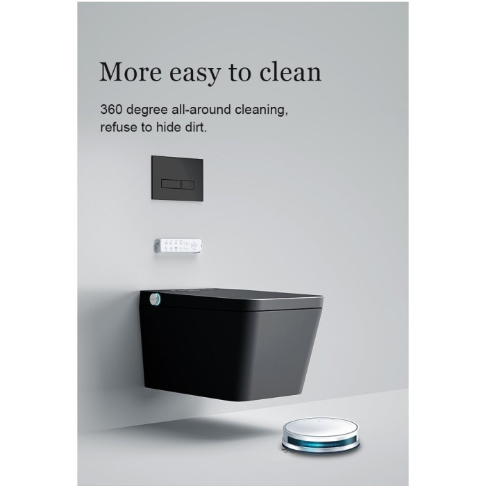 Suspended toilet with bidet function Rimless with seat and lid 800