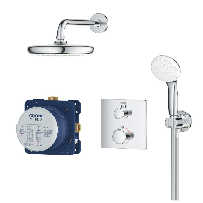 Dušas komplekti pirms sienas GROHE Grohtherm Tempesta 210, 34729000