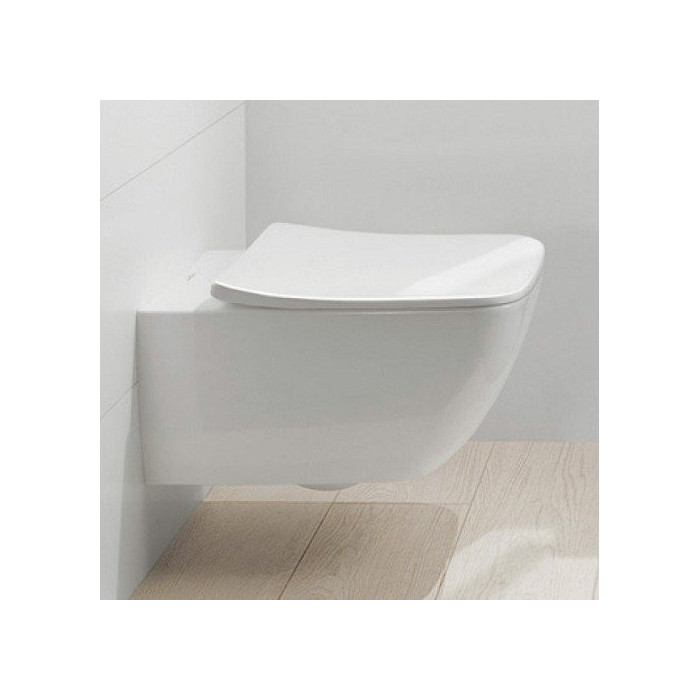 Подвесной туалетный горшок VILLEROY & BOCH Venticello DirectFlush с тонкой (тонкой) крышкой с антипиреном, керамика плюс покрыти