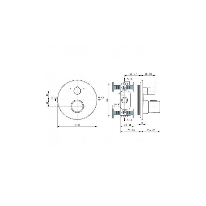 Thermostatic part IDEAL STANDARD CeraTherm, A5814XG