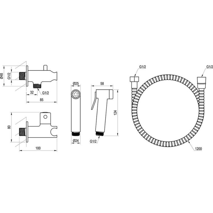 Bidē jaucējkrāns ar higiēnisku dušu RAVAK X070166