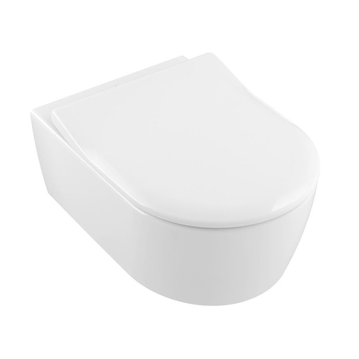 Peatatud WC VILLEROY & BOCH Avento DirectFlush pehmekattega Ceramic Plus kattega, 5656RSR1