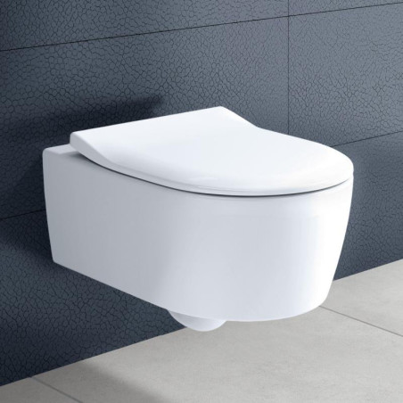 Подвесной унитаз VILLEROY & BOCH Avento DirectFlush с крышкой с закрывающимся покрытием Ceramic Plus, 5656RSR1