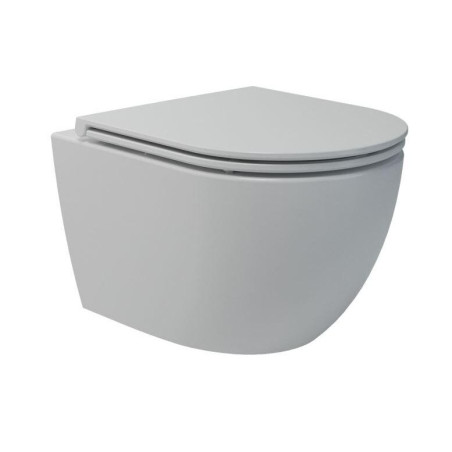 Piekaramā tualete EU round W8 Rimless Compact ar mīkstu ciešu vāciņu
