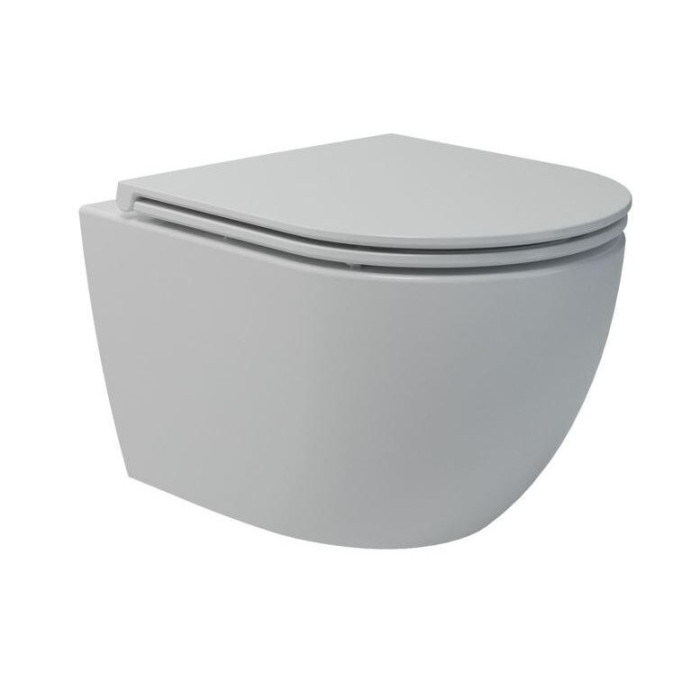 Suspended toilet EU Round W8 Rimless Compact with Soft close cover