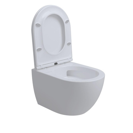Suspended toilet EU Round W8 Rimless Compact with Soft close cover