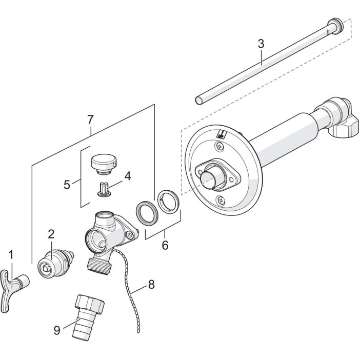 Nesasalstošs āra krāns HANSA 450 mm, 69509101