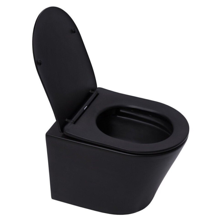 Seina sisse universaalse WC (WC) raamikomplektid GROHE (3 in 1) + peatatud WC SAT INFINITIO Kompaktne Velgedeta must s