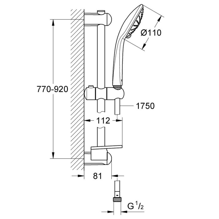 Dušialuse komplekt GROHE Euphoria 110 massaaž, 27226001