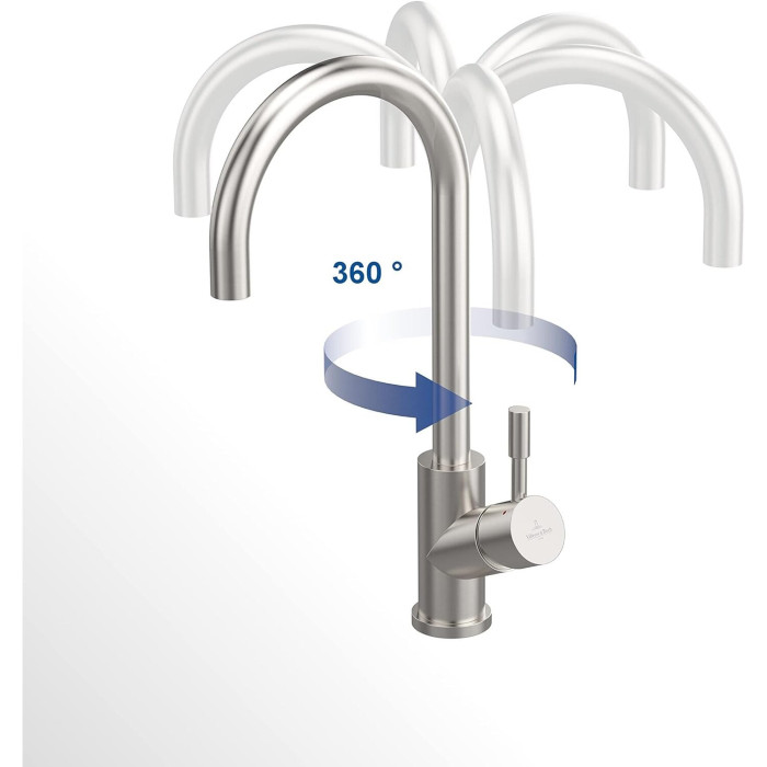 Izlietnes maisītājs ar ievelkamu smalkmaizīti VILLEROY&BOCH Umbrella Flex, 925400LC