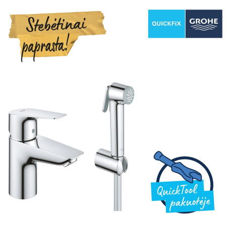 Смеситель для умывальника с душем-биде GROHE QuickFix Start Edge, 23773001