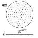 Stacionāra dušas galva MARINER 300 mm, WLS3178-GM