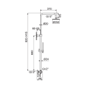 Thermostatic shower system with manual shower MARINER Volta Termo, WLS6302-GM