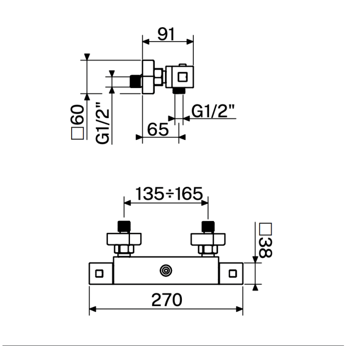 Termostata dušas sistēma ar manuālo dušu MARINER Linea Termo, WLS5301-GM