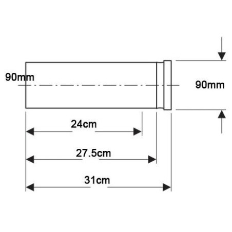 Prailginimas potinkinio WC rėmo nuotėkų vamzdžiui GEBERIT 3"" x 310 mm