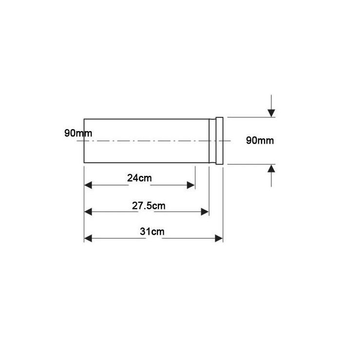 Extension for the sewage pipe of the pre-wall WC frame GEBERIT 3"x 310 mm