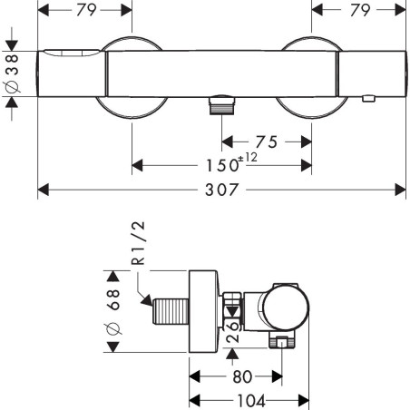 Termostaatsegisti AXOR Citterio M, 34635000