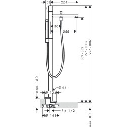 Floor bathroom faucet AXOR Zero, 45416000