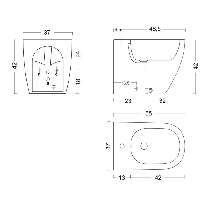 Peatatud bidee NIC Design Pin, 001706