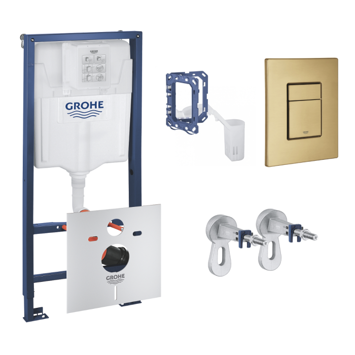 Priekšsienas (WC) rāmju komplekts GROHE Rapid SL 5 in 1 Skate Cosmopolitan Brush vēss saullēkts