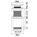 Bottom valve MARINER without overflow, WLS4001-GM