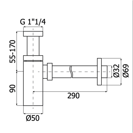 Izlietnes sifoni MARINER WLS4100-GM