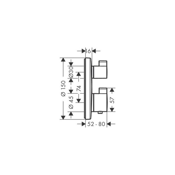 Thermostats HANSGROHE Ecostat S 2 functions, 15758700
